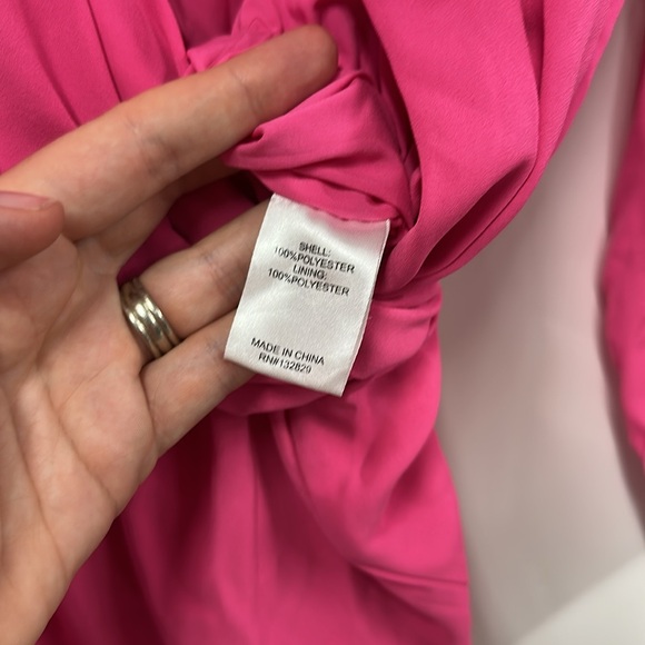 Superdown Vibrant Pink Kaycie drape neck romper S - Picture 6 of 9